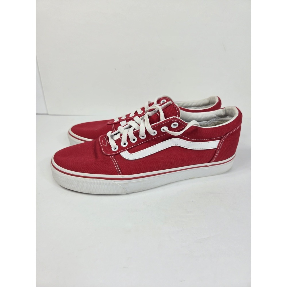 Vtg Y2k VANS Old Skool  Red/White Low Top Lace-Up Casual Solid Sneakers Men 10